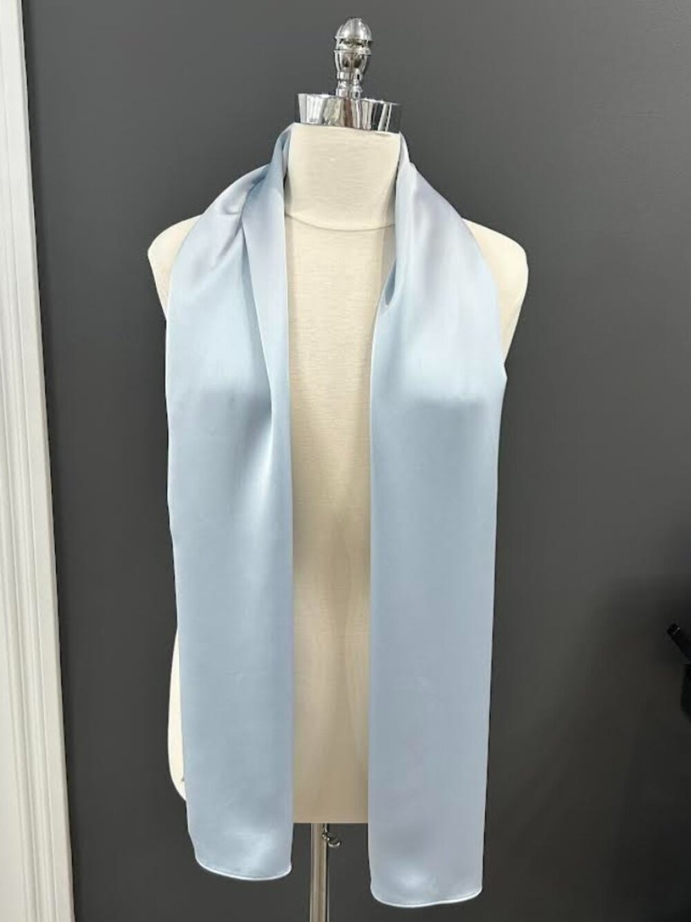 Ice Blue Fluid Satin Shawl Style GB191S